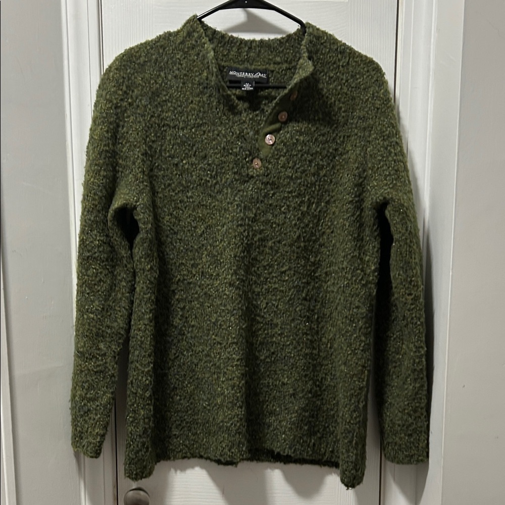 Monterey Bay Olive Crewneck Sweater